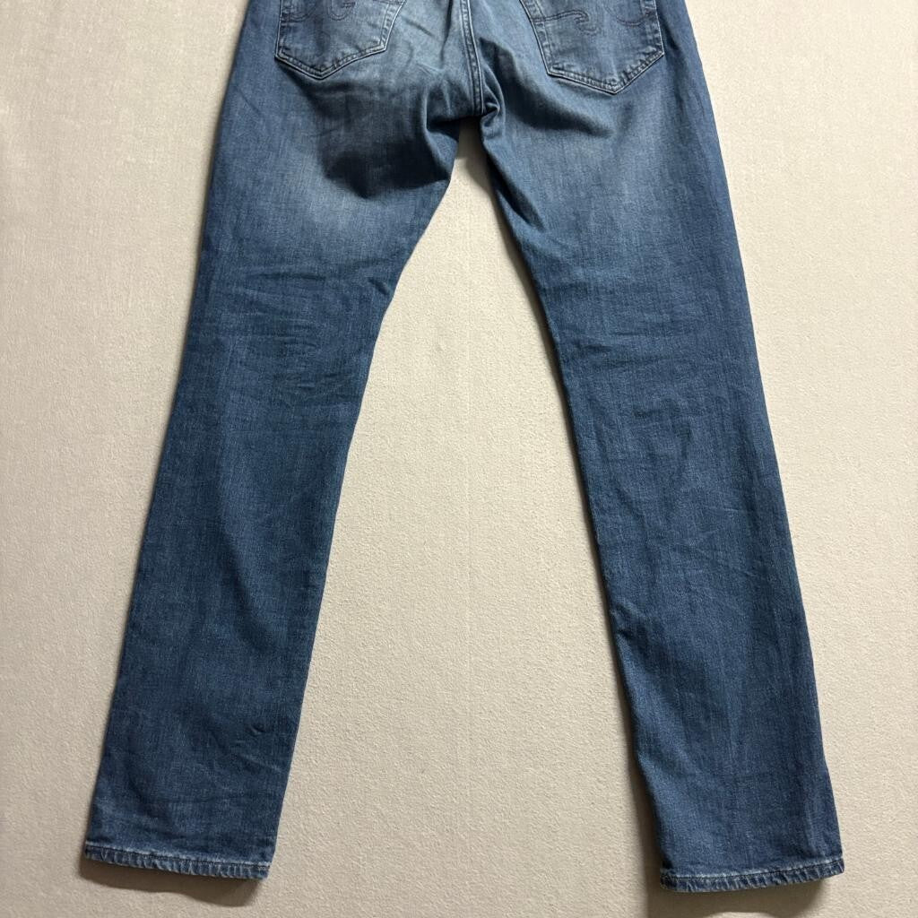 AG Adriano Goldschmied Everett Slim Straight Jeans Mens 33x34 Blue Italian