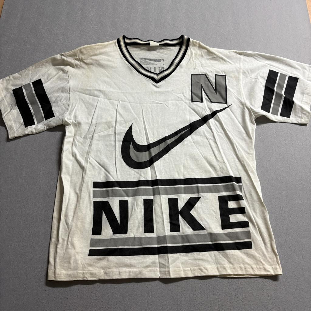 Vintage Nike 2 Piece Set T-Shirt and Shorts Mens XL White Black Made in USA 90s