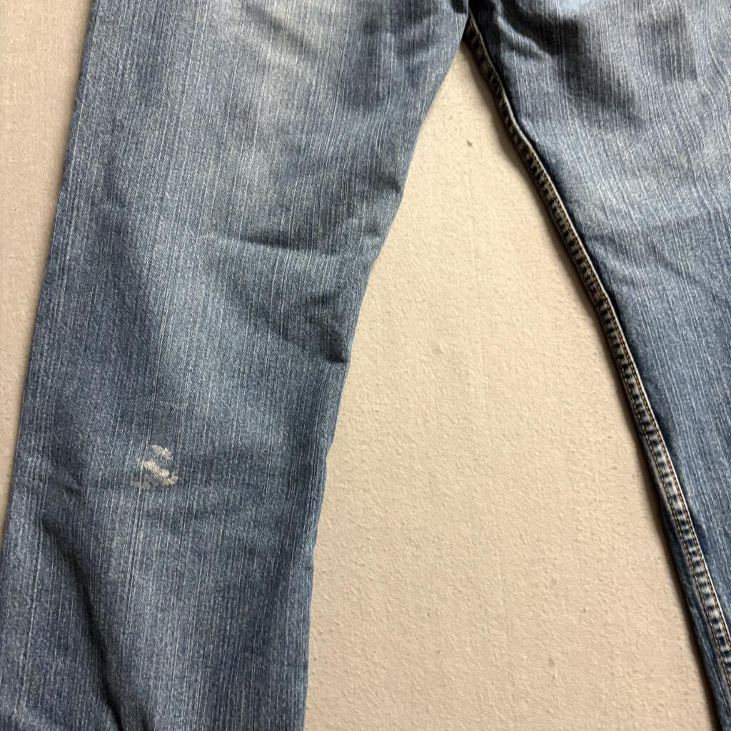 Levis 559 Relaxed Straight Jeans Mens 33x34 Blue Denim Medium Wash Distressed