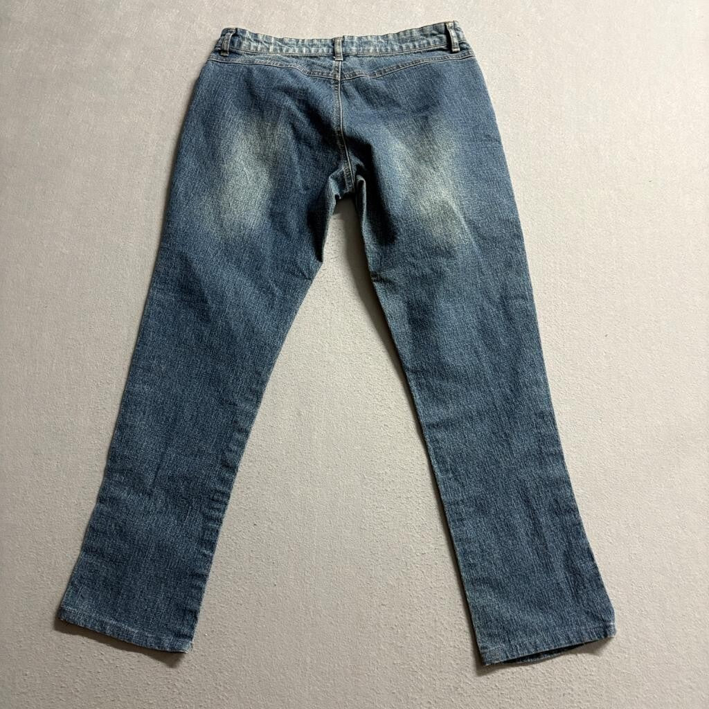Access Basic Blue Jeans Womens Size 7 Blue Denim Straight Leg Mid Rise AC-3998