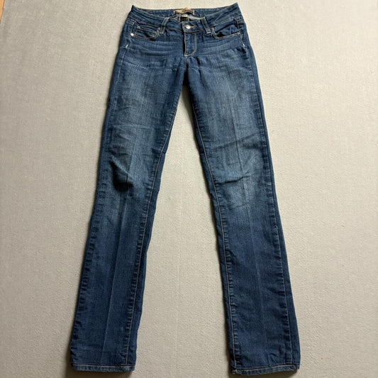 Paige Premium Denim Peg Straight Jeans Womens Size 25 Blue Stretch Made in USA