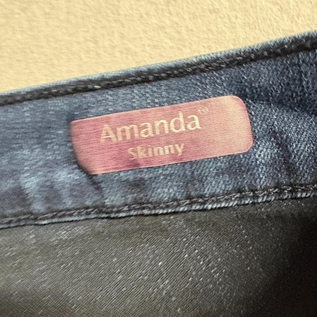 Gloria Vanderbilt Amanda Skinny Jeans Womens 16 Average Blue Denim Stretch