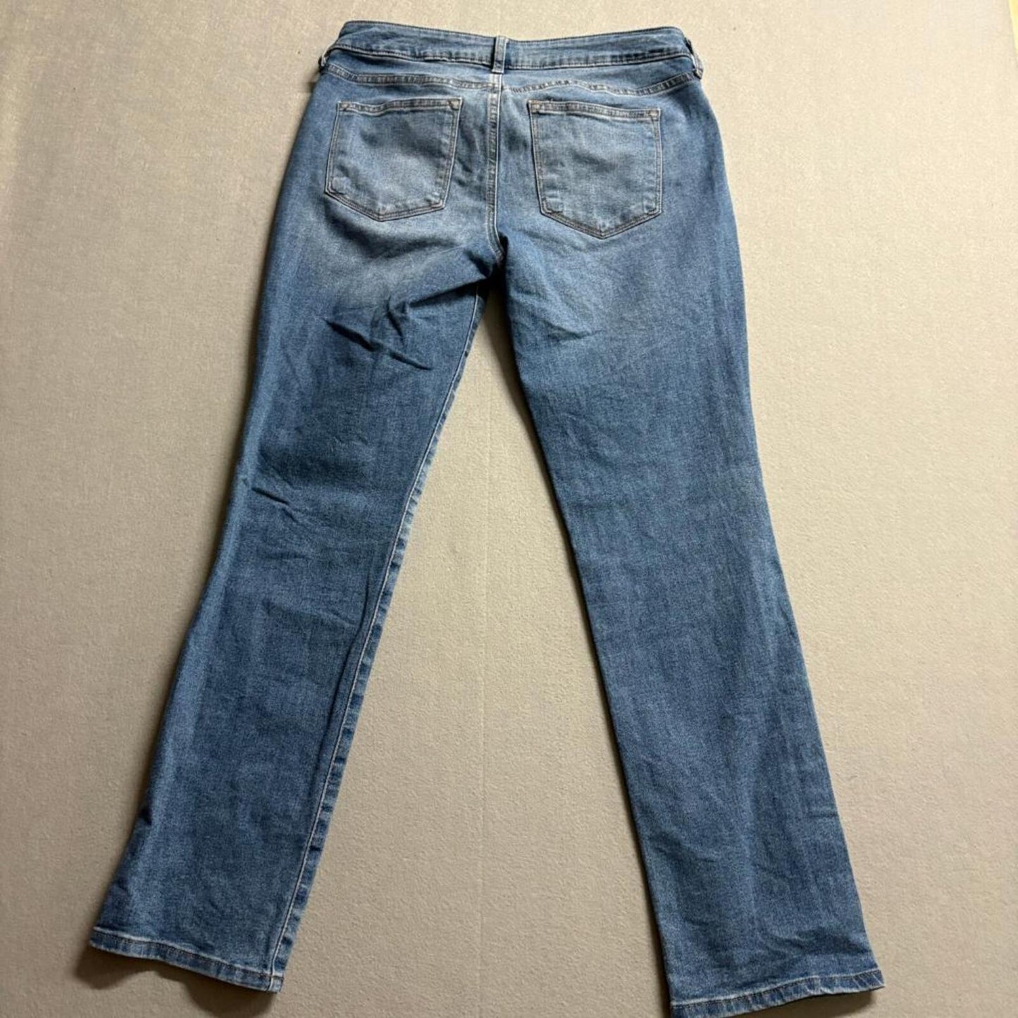 Sonoma Goods For Life Jeans Womens 8 Medium Blue Denim Straight Leg Distressed
