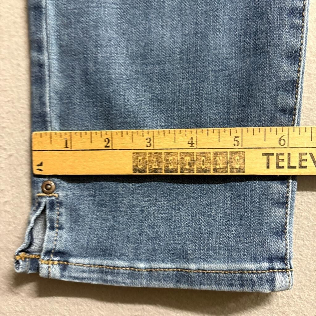 NYDJ Sheri Slim Jeans Womens 2P Blue Lift Tuck Stretch Denim Ankle Slit Petite