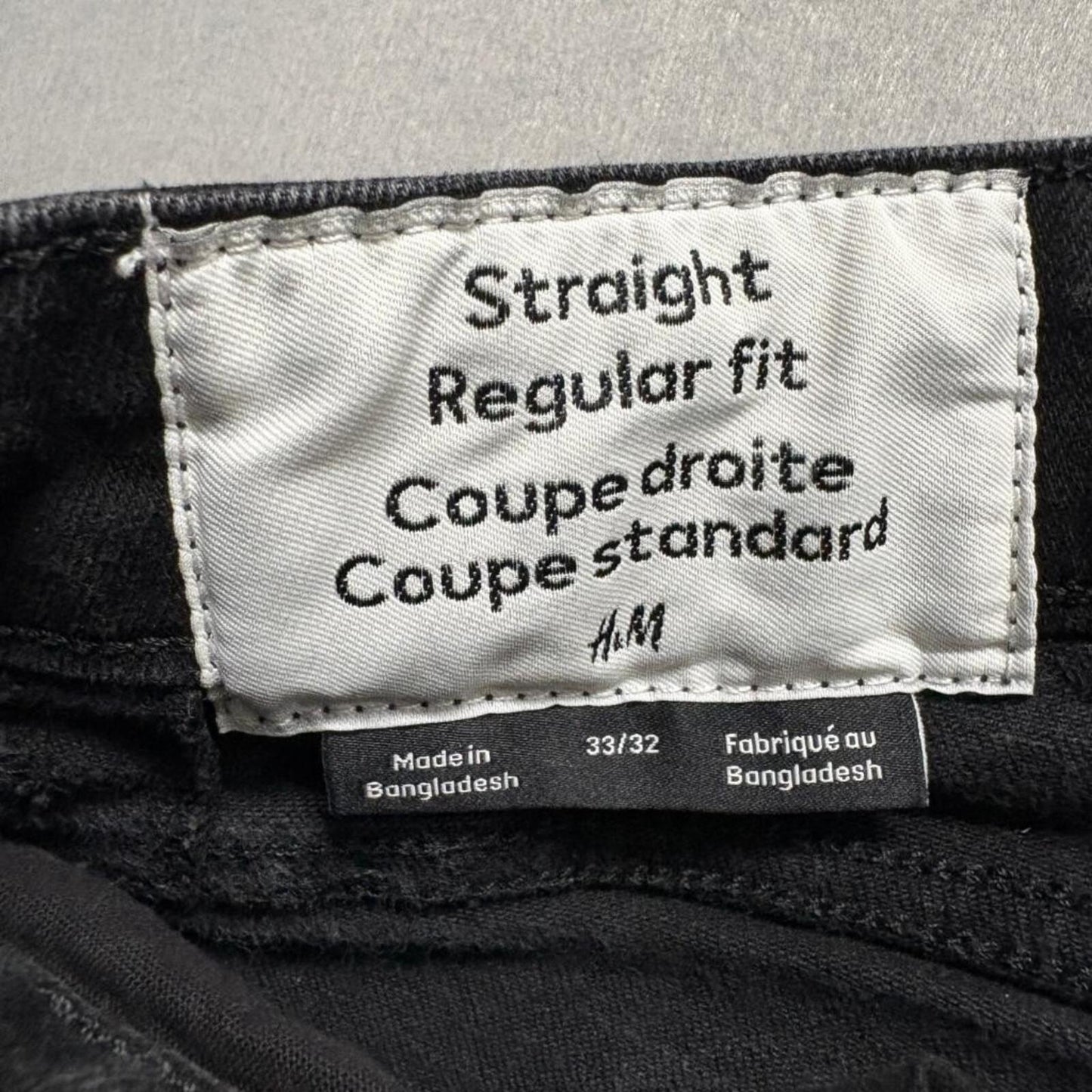 H&M Straight Regular Fit Jeans Mens 33x32 Black Denim Pants