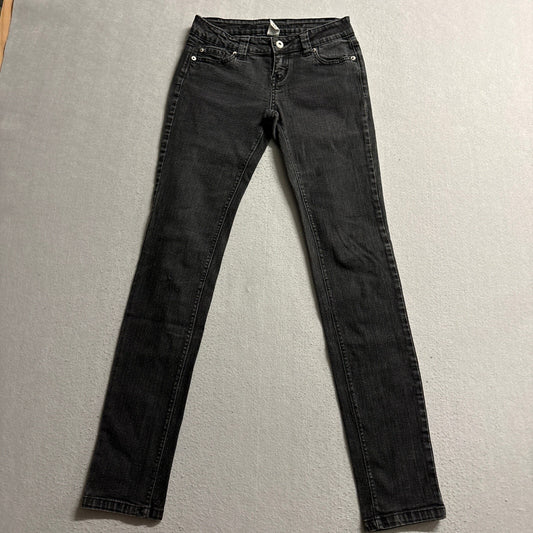 Blue Asphalt Womens Skinny Jeans Size 3 Regular Black Acid Wash Stretch Denim