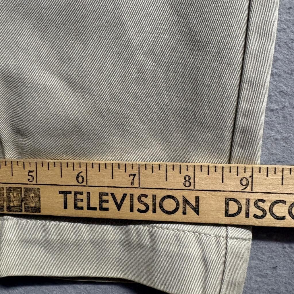 Merona Mens Chino Pants 38x32 Beige Khaki Cotton Flat Front Straight Leg