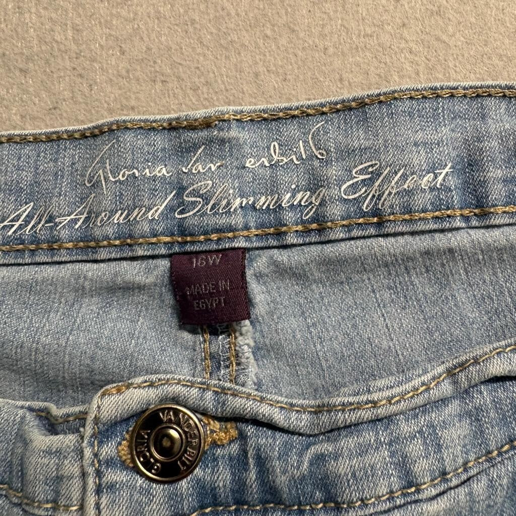 Gloria Vanderbilt Amanda Capri Jeans Womens 16W Blue Denim Slimming Crop