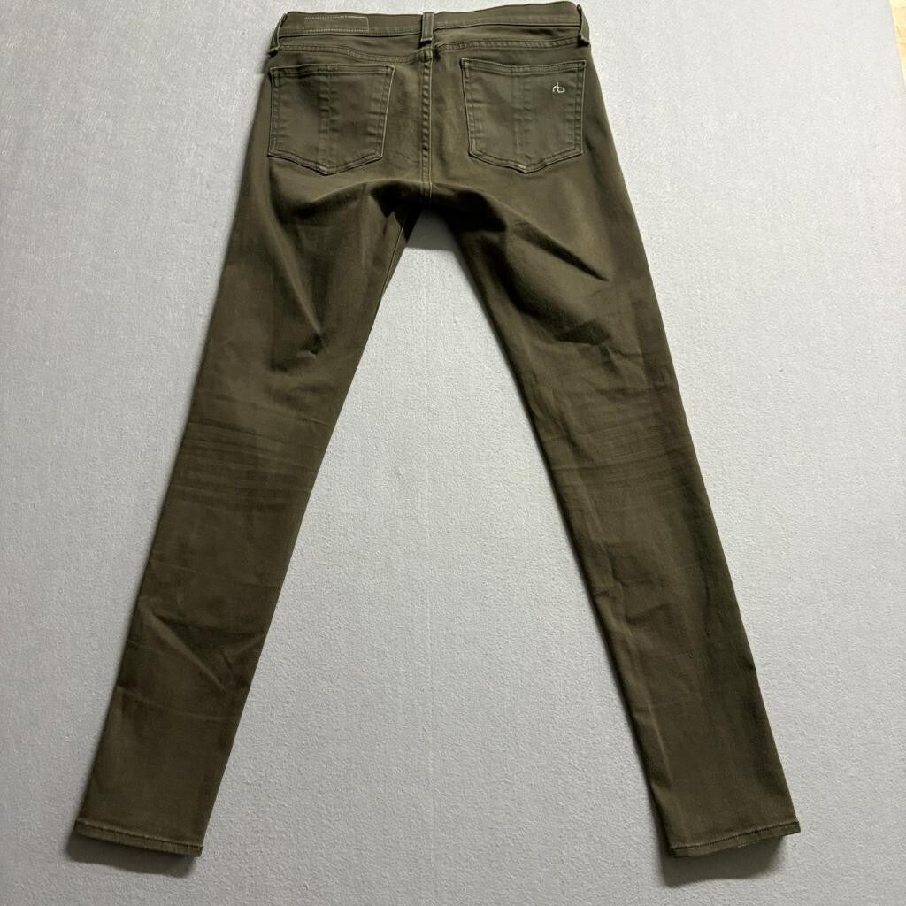 Rag & Bone Jean Legging Army Sateen Olive Green Skinny Jeans Womens Size 28