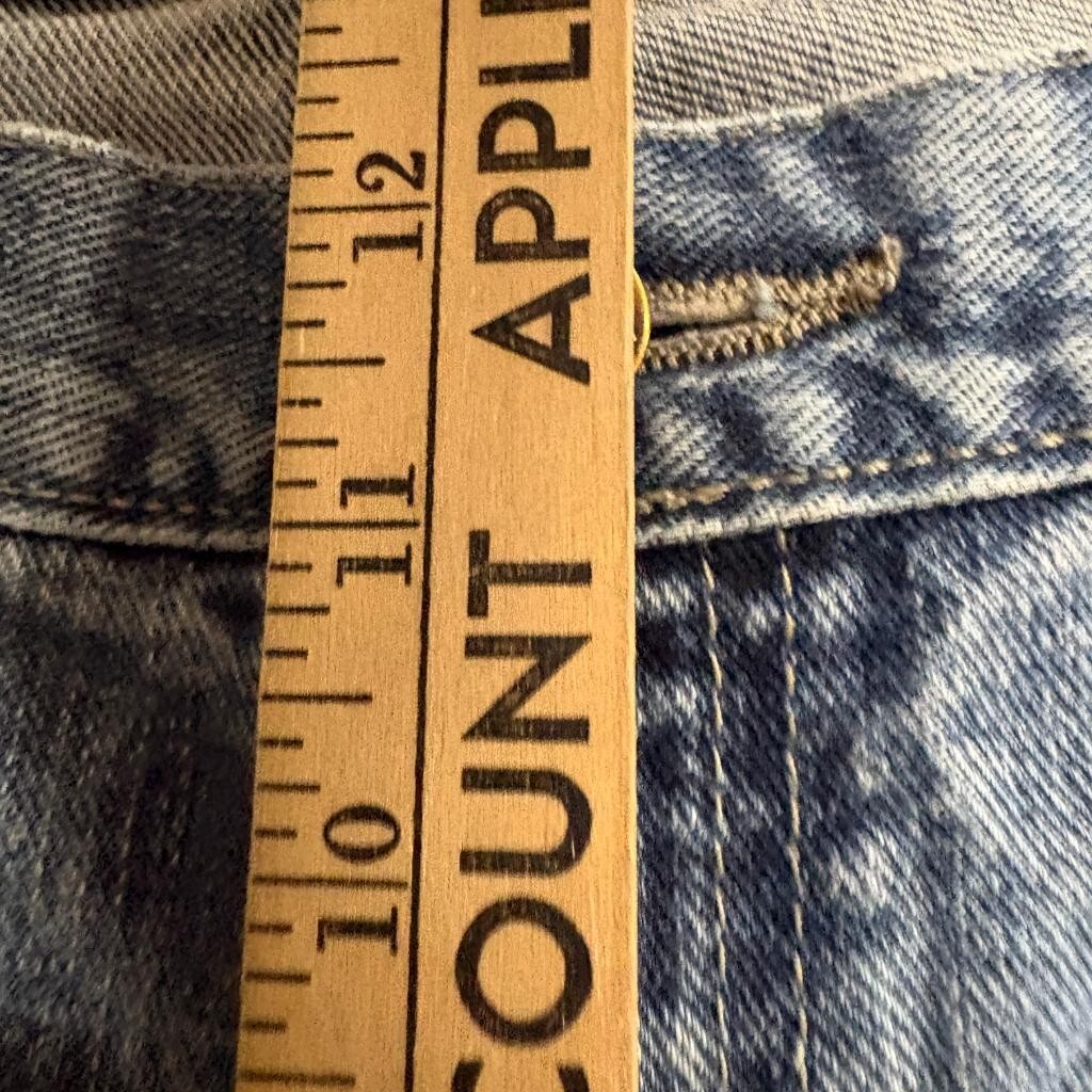 Lee Relaxed Straight Leg Jeans Mens 40x32 Blue Denim Cut Off Frayed Hem