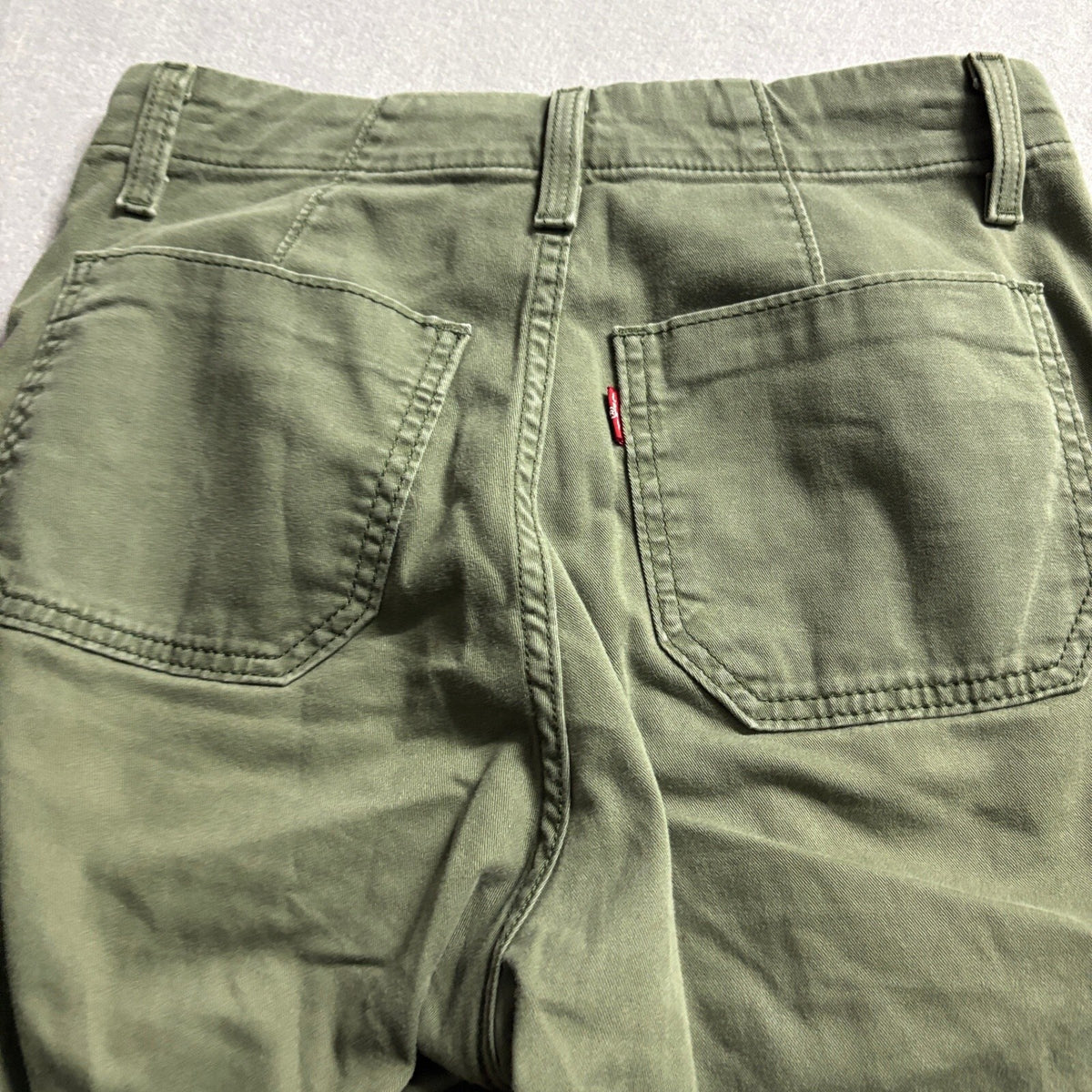 Levis Utility Pants Womens 25 Green Cotton Twill Straight Leg Cargo Carpenter