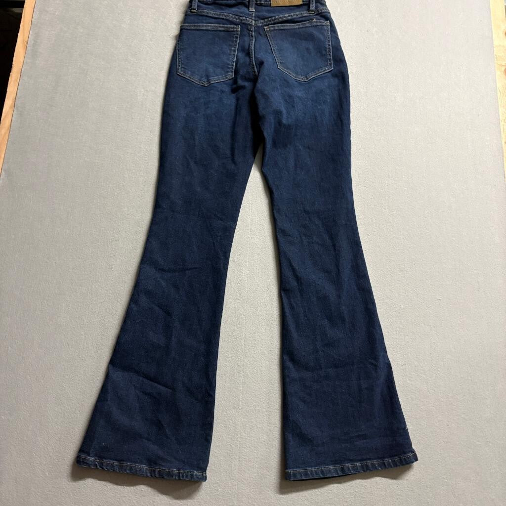American Tall Chloe High Rise Flare Jeans Womens 27 x 35 Indigo Dusk Blue