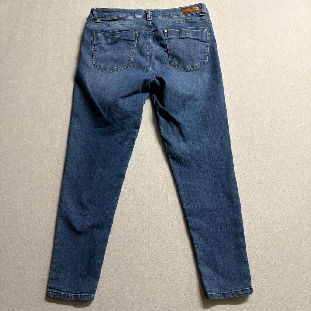 Democracy Freedom Ankle Skimmer Jeans Womens 10 Blue Stretch Denim Cropped