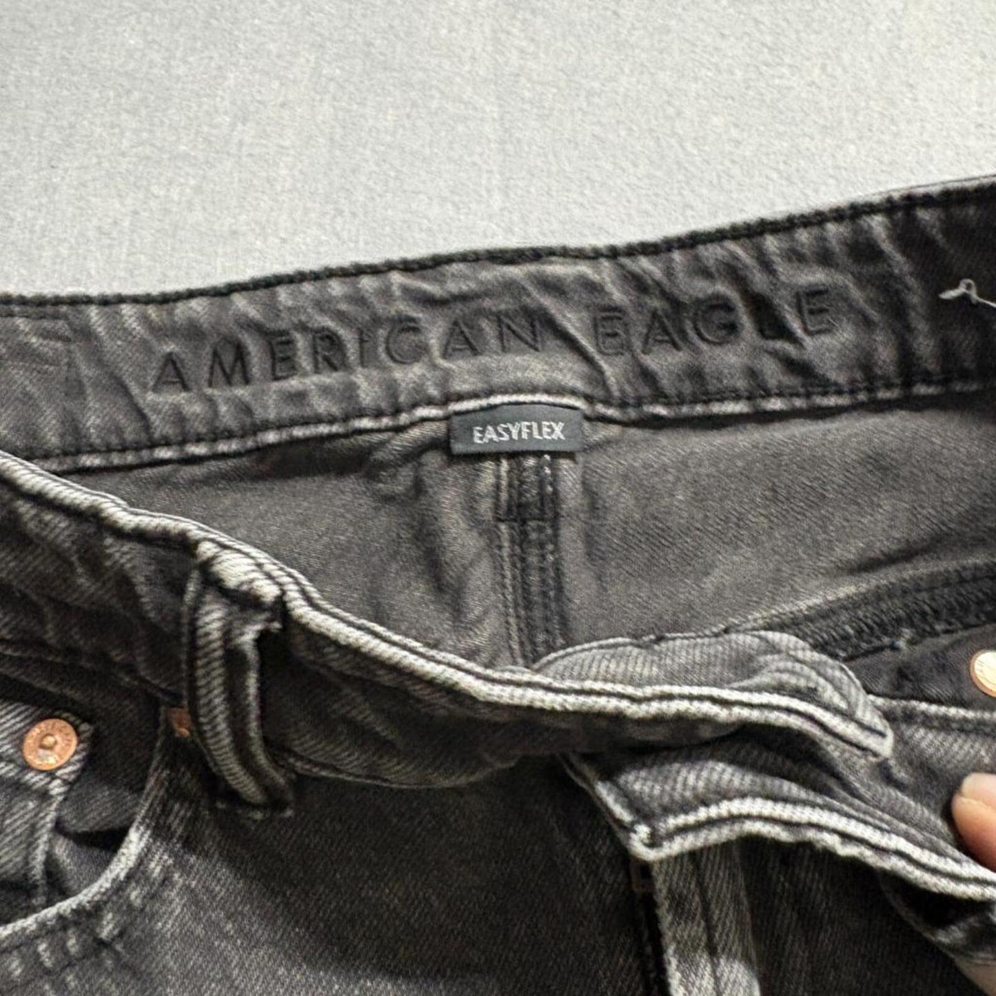 American Eagle Easyflex Jeans Mens 30x30 Gray Denim Straight Leg Stretch Pants