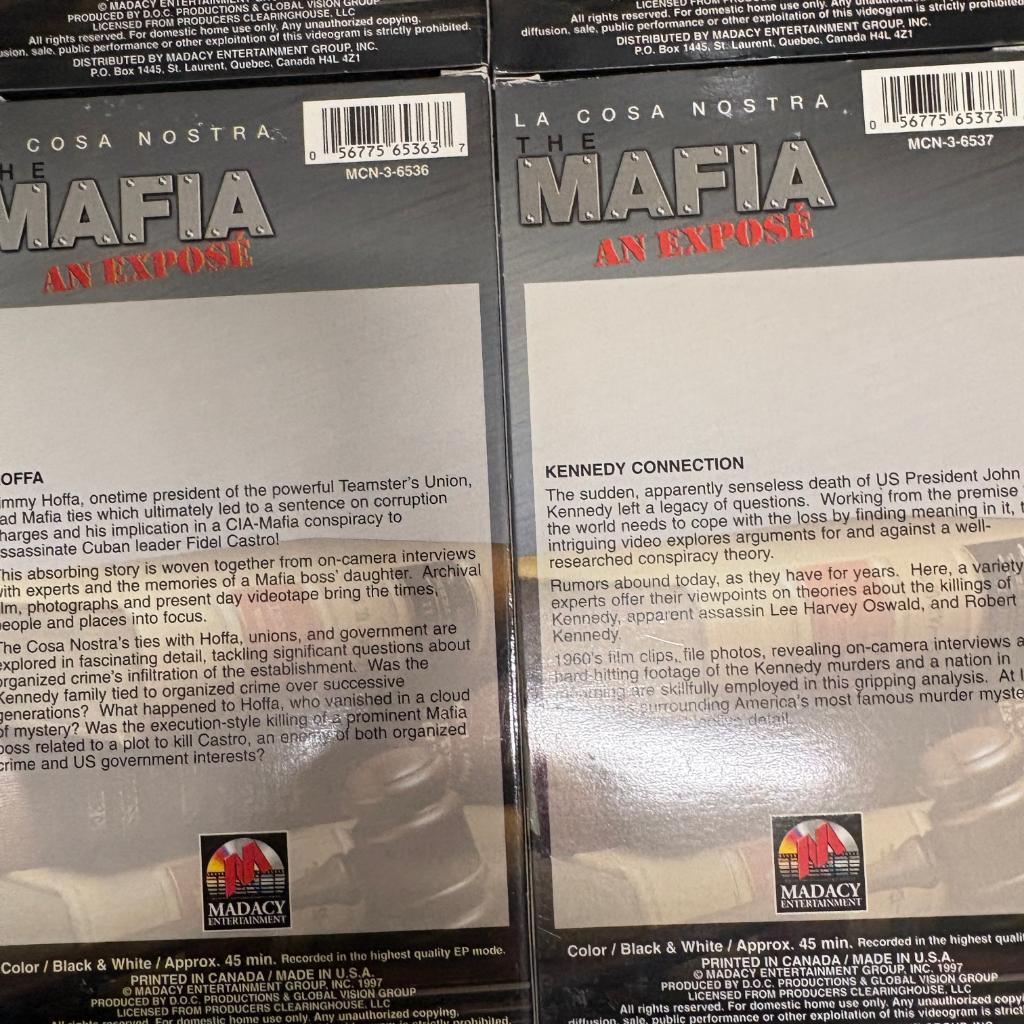 The Mafia An Expose La Cosa Nostra VHS Lot of 10 Gotti Al Capone Hoffa Vegas