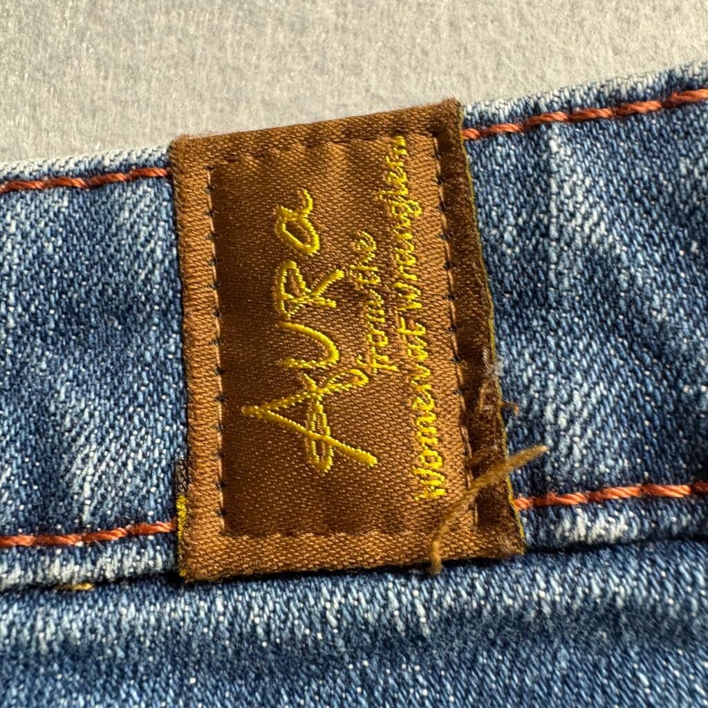 Wrangler Aura Womens Jeans Size 14 Short Rise Blue Denim Bootcut Stretch