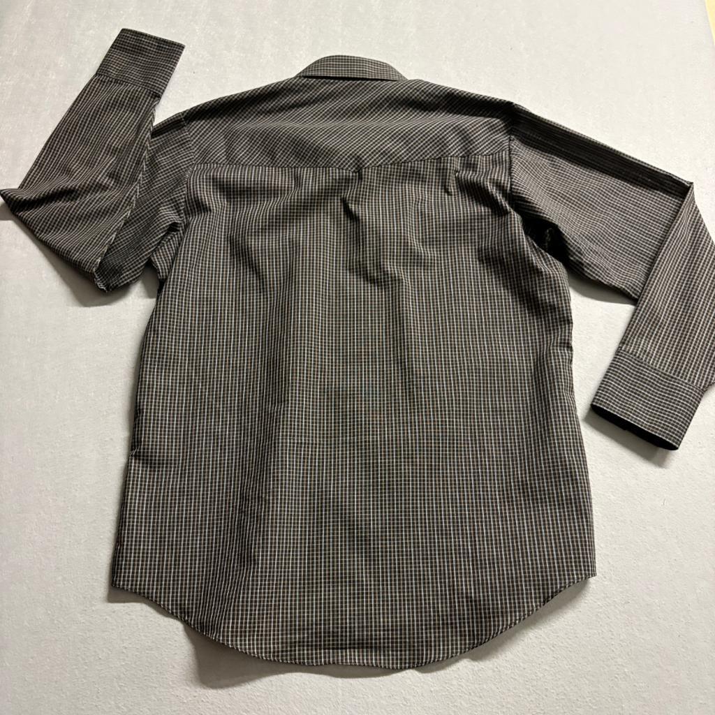 Ely Cattleman Western Shirt Mens Large Black Plaid Pearl Snap Long Sleeve Cotton