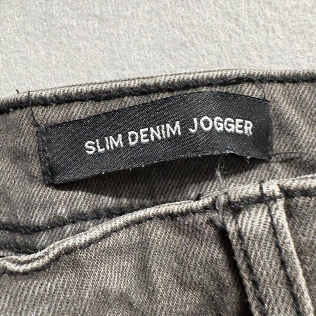 Cotton On 91 Slim Denim Jogger Mens 30 Gray Distressed Moto Biker Jeans
