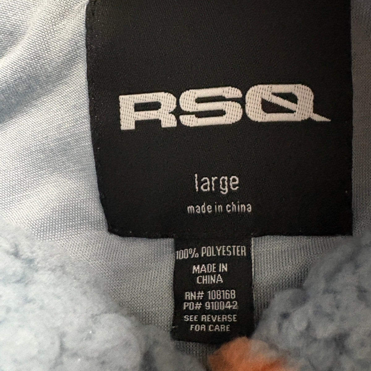 RSQ Sherpa Shacket Womens Large Blue Orange Plaid Fleece Button Up Jacket
