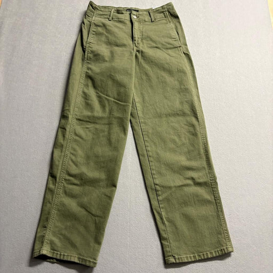 Banana Republic High Rise Straight Fit Pants Womens 27/4 Olive Green Stretch