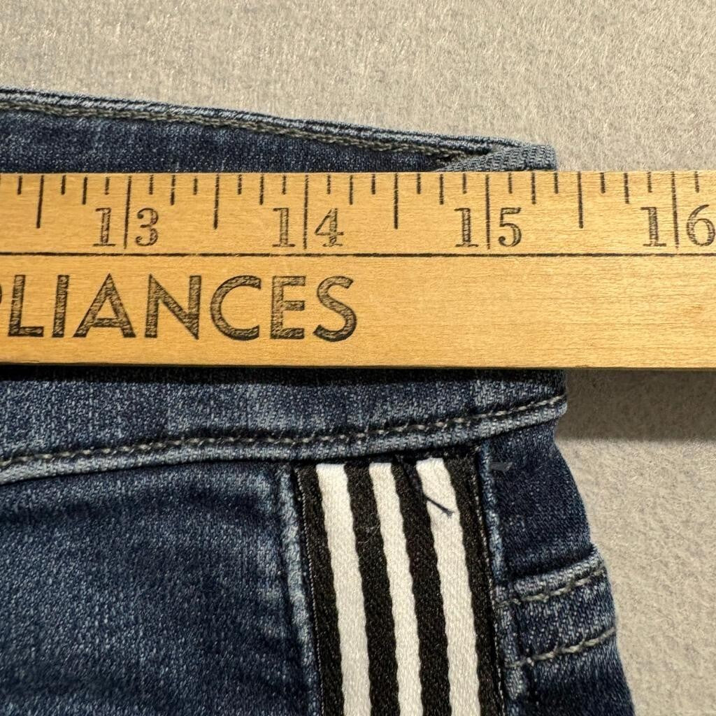 Joe's Jeans Womens Size 29 Blue Denim Side Stripe Raw Hem Skinny Jeans