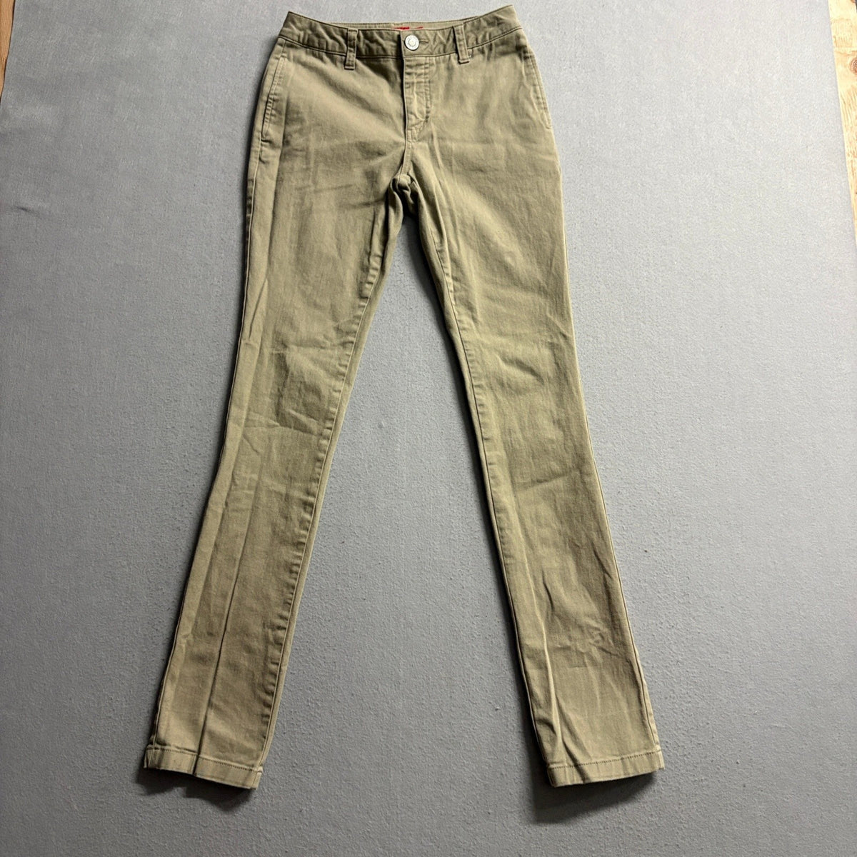 Dickies Girl Chino Pants Womens 0/24 Khaki Beige Stretch Slim Straight Workwear