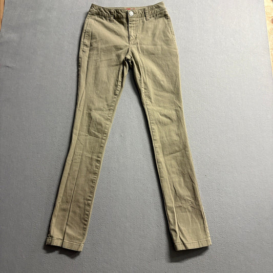 Dickies Girl Chino Pants Womens 0/24 Khaki Beige Stretch Slim Straight Workwear