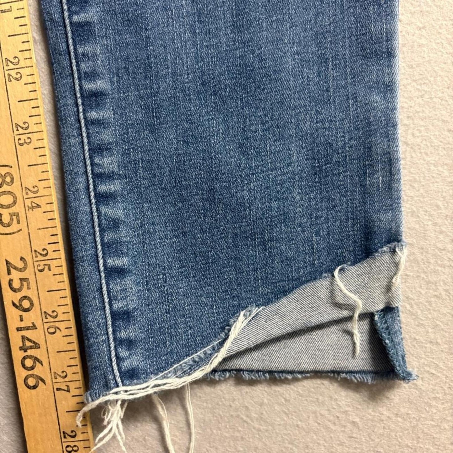 Democracy Ab Technology Jeans Womens 4 Blue Distressed Raw Hem Crop Skinny
