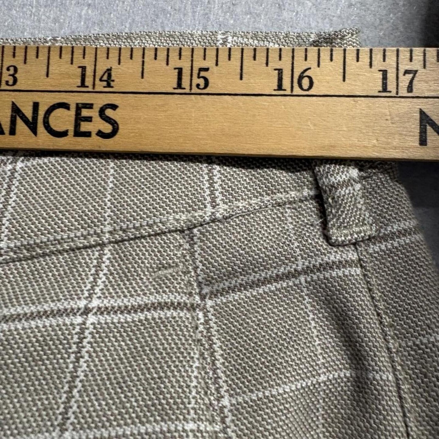 Hollister Epic Flex Skinny Chino Pants Mens 32x34 Beige Plaid Check Trousers