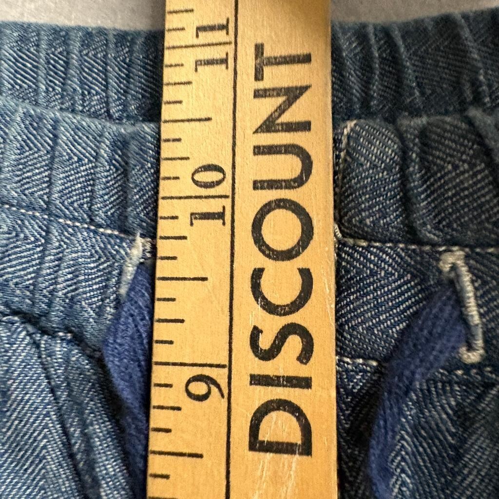 Active USA Womens Blue Denim Joggers Size S Elastic Drawstring Waist 100% Cotton