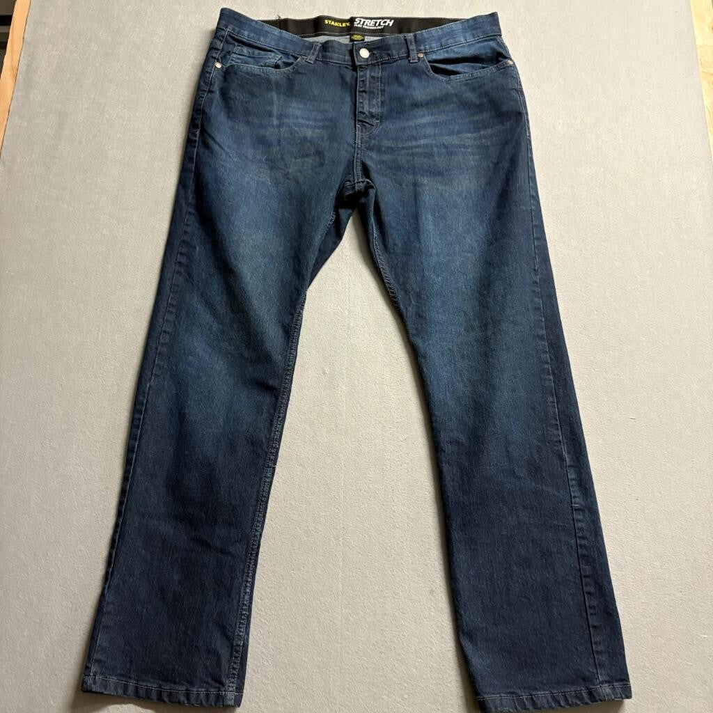 Stanley Stretch Jeans Mens 38x32 Blue Flex Technology Straight Leg Denim Pants