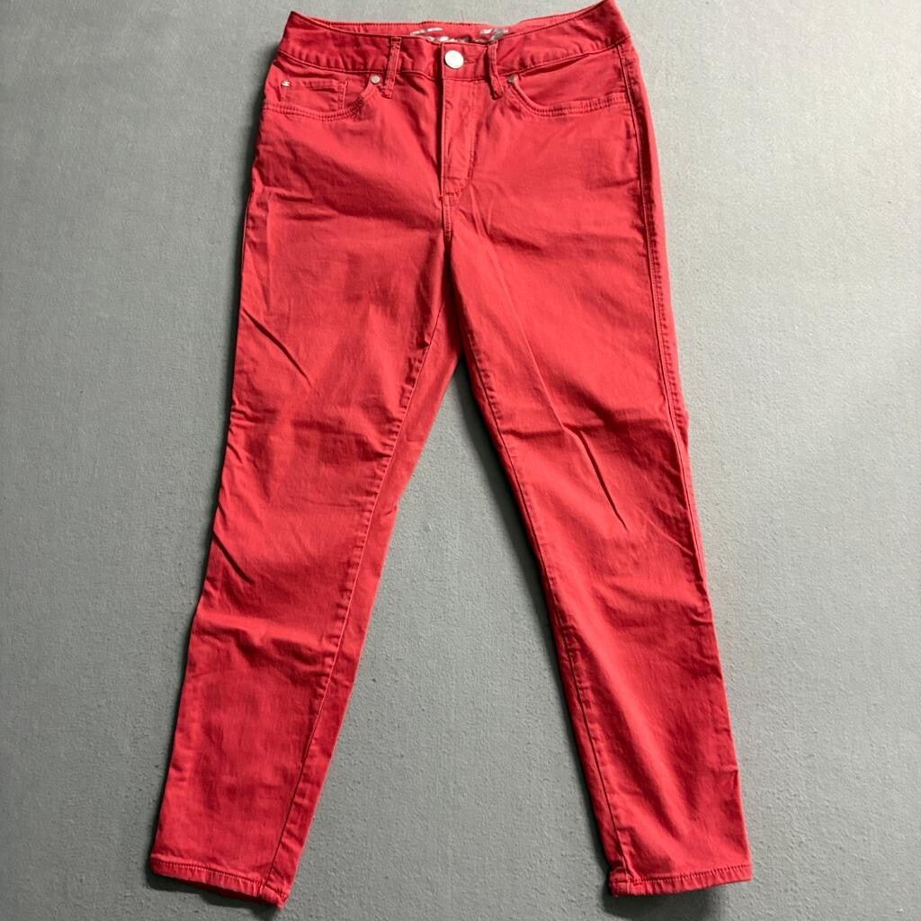 Seven7 High Rise Skinny Crop Jeans Womens Size 8 Red Stretch Denim Crop Pants