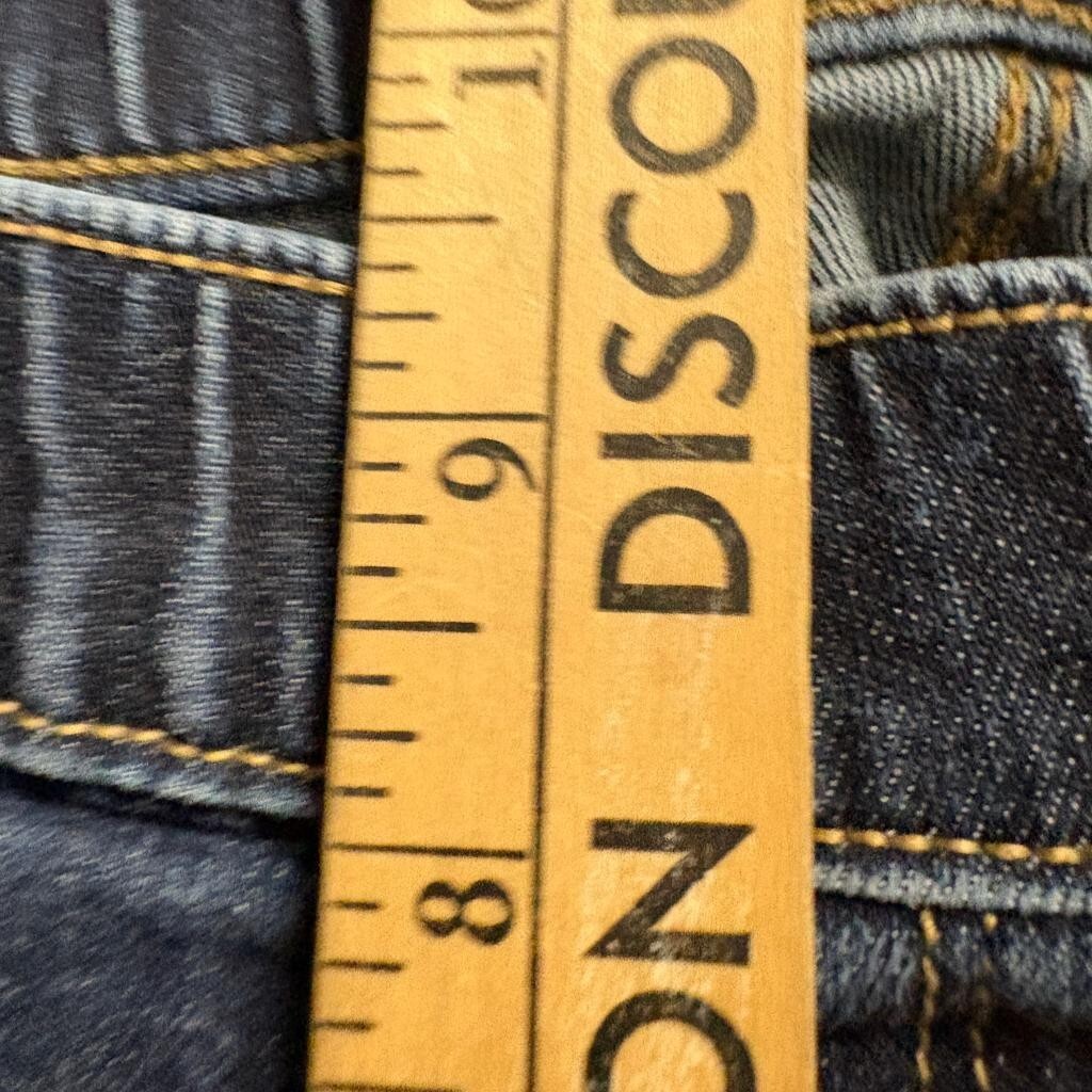 Susan Graver Jeans Womens 6 Blue Denim Pull On Sailor Button Crop Capri Pants