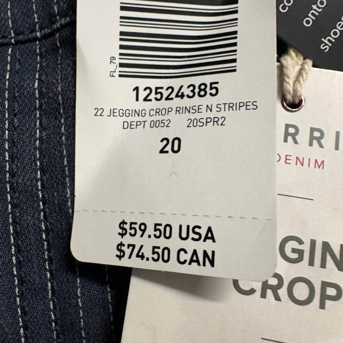 Torrid Denim Jegging Crop Pants Womens Plus Size 20 Pinstripe Blue Stretch New