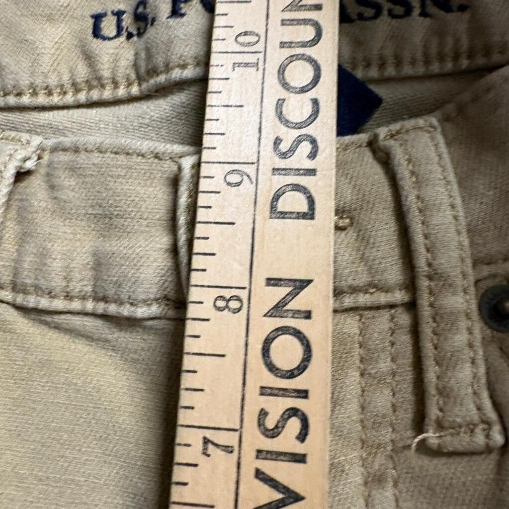 US Polo Assn Pants Mens 30x32 Tan Corduroy Stretch Slim Straight Chino Five