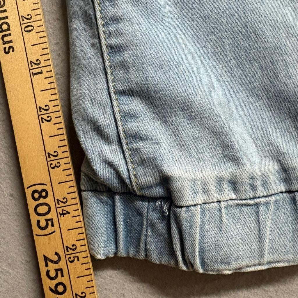 Gogo Jeans Womens Size 13/14 Light Wash Denim Joggers Elastic Waist Drawstring