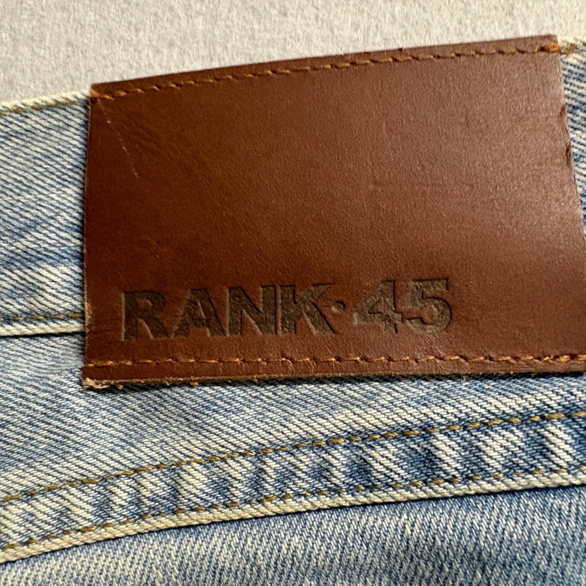 Rank 45 Mens Jeans Size 30x32 Blue Denim Straight Leg Stretch Made in Egypt