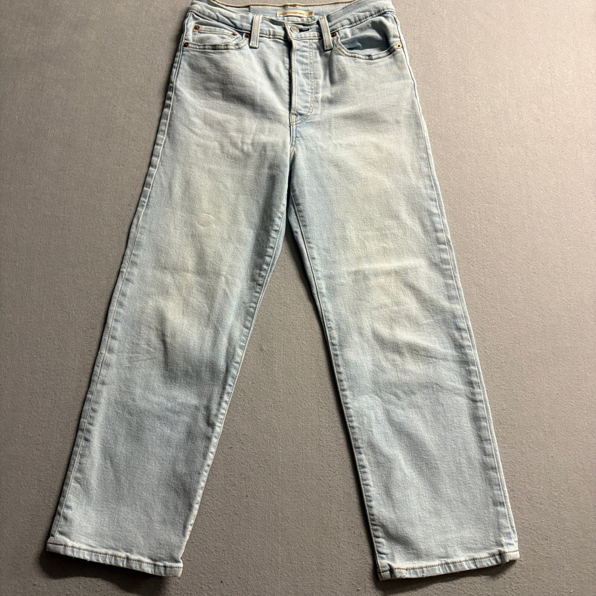 Levis Ribcage Straight Ankle Jeans Womens 27 Light Wash Denim High Rise Blue