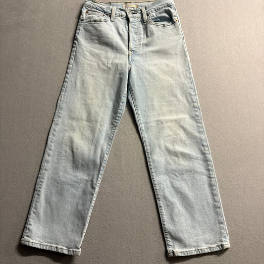 Levis Ribcage Straight Ankle Jeans Womens 27 Light Wash Denim High Rise Blue