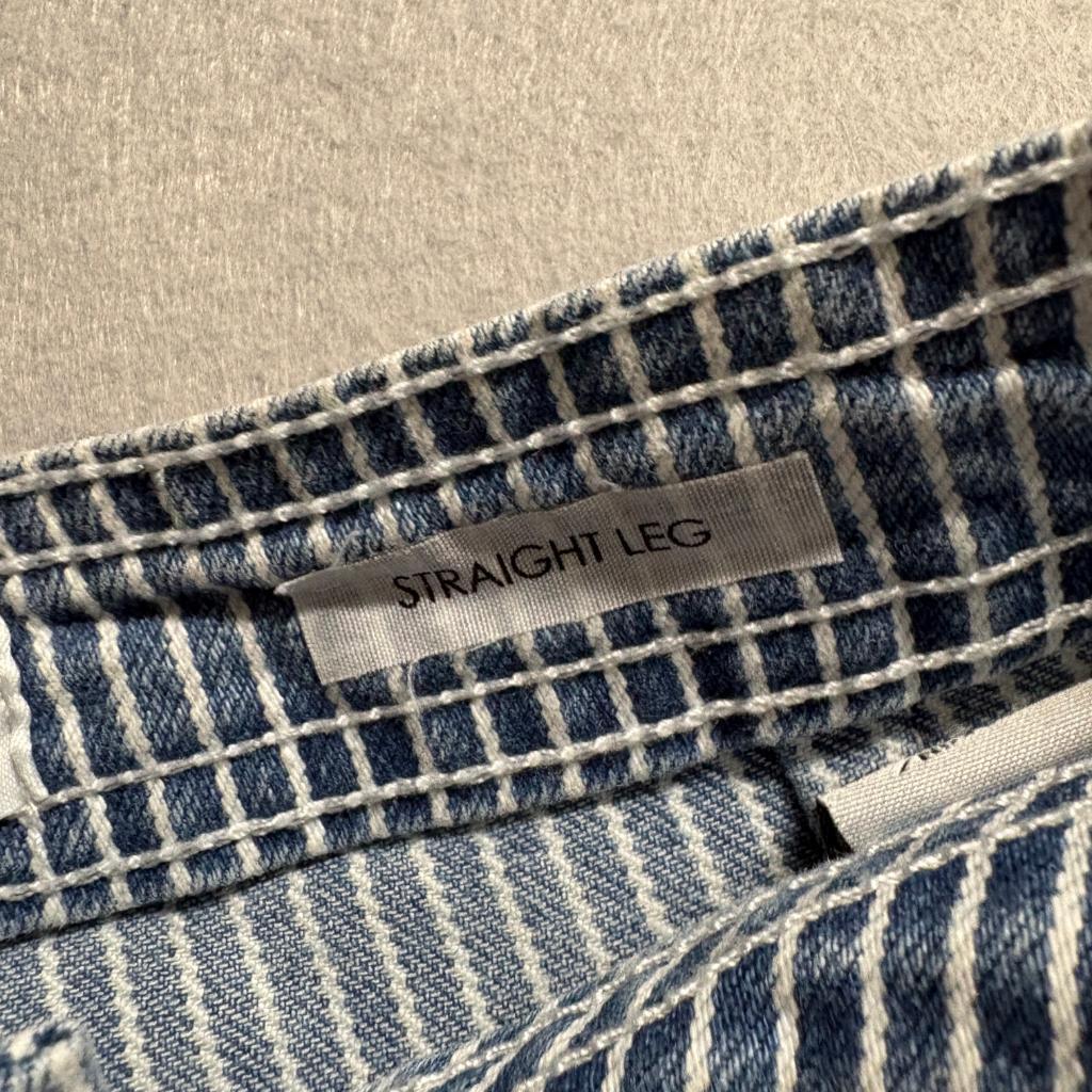 BBJ Los Angeles Carpenter Pants Womens Size 5 27 Blue White Striped Straight Leg