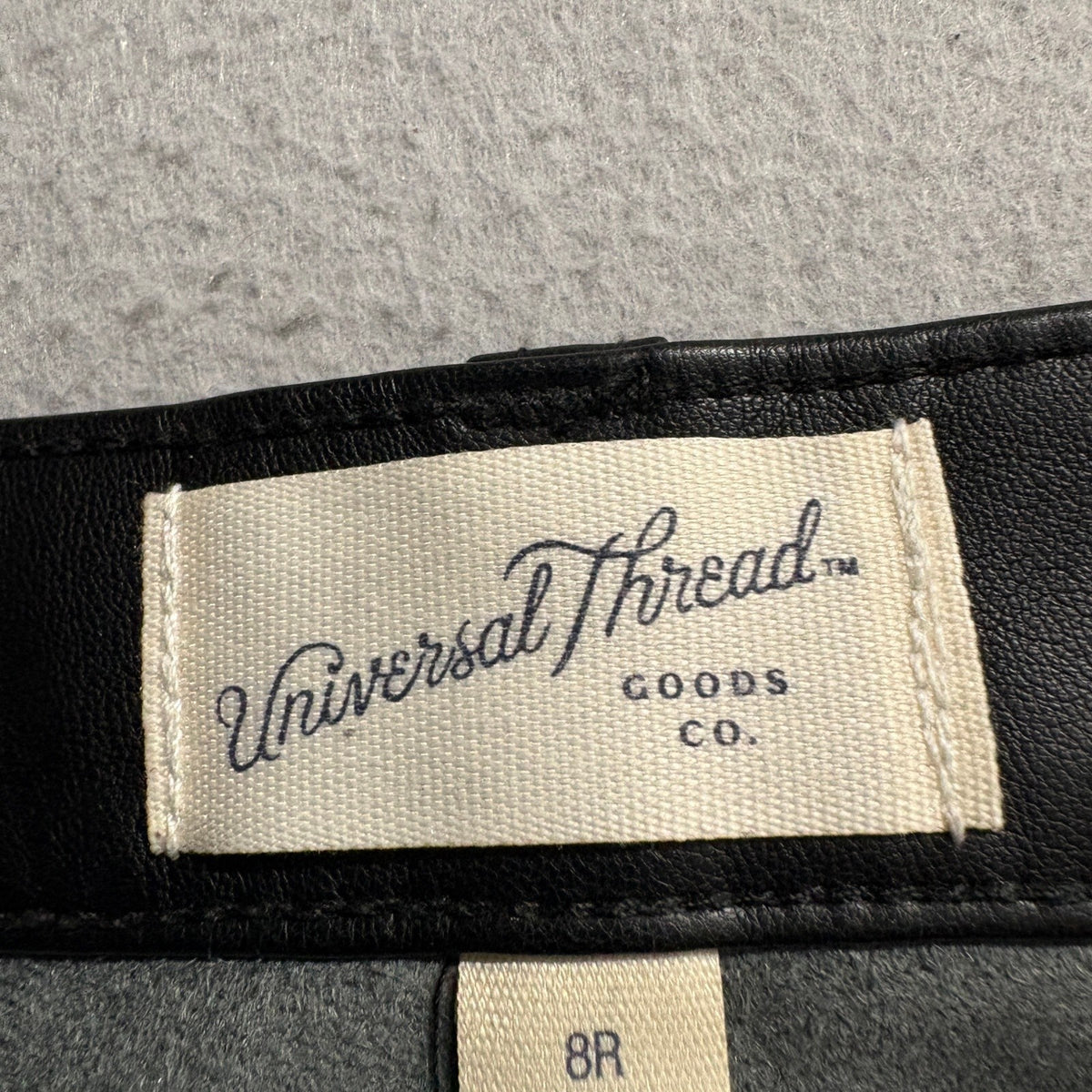 Universal Thread Womens Black Faux Leather Mixed Media Jeans Mid Rise 80s Slim