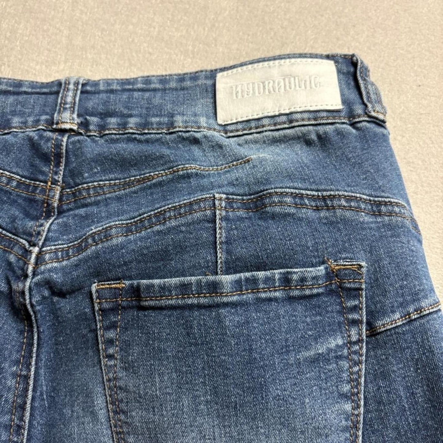 Hydraulic Hydra Lift Cuff Skinny Jeans Womens Size 8 Blue Denim Stretch Mid Rise