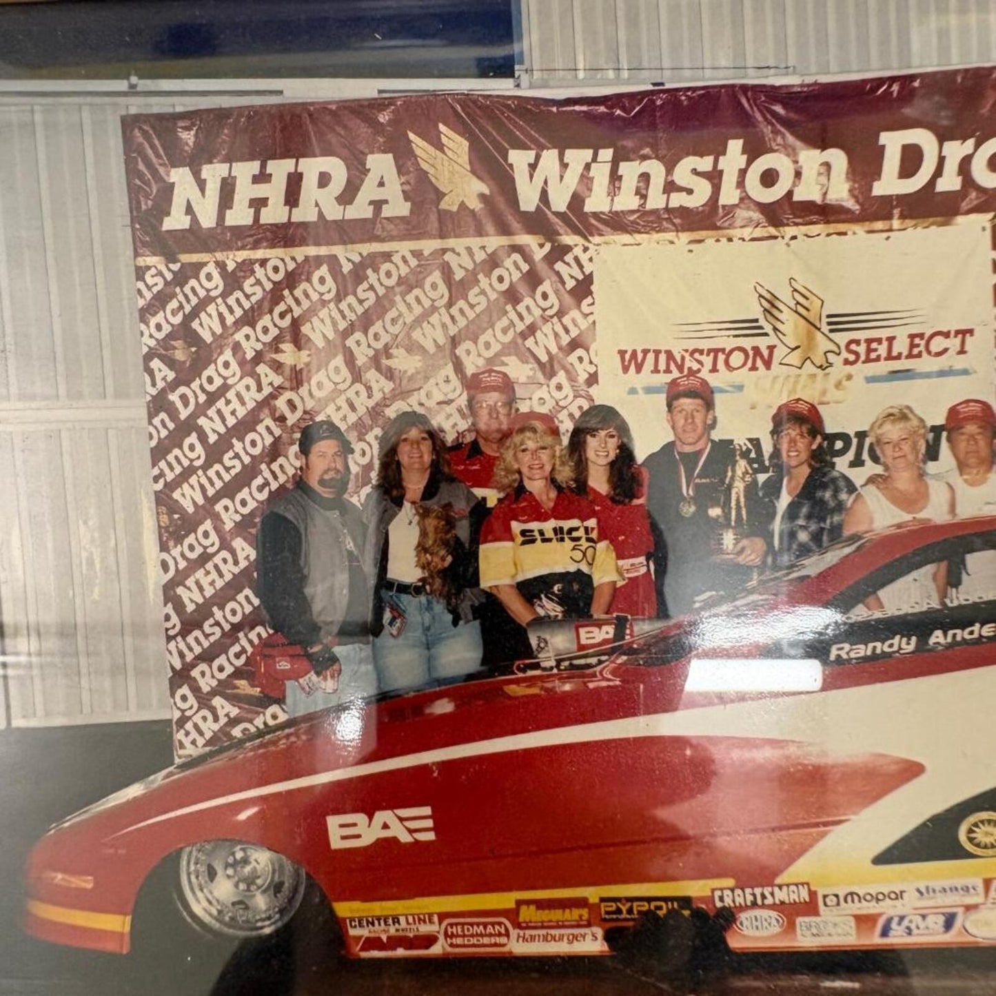 Randy Anderson Slick 50 NHRA Winston Drag Racing Framed Photo Winner Circle
