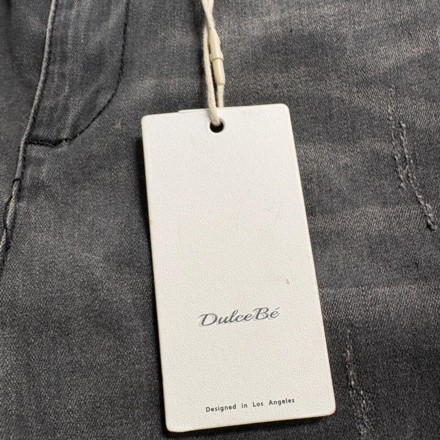 Dulce Be Skinny Jeans Womens Size 5 Dark Black Grey Raw Hem Stretch Denim New