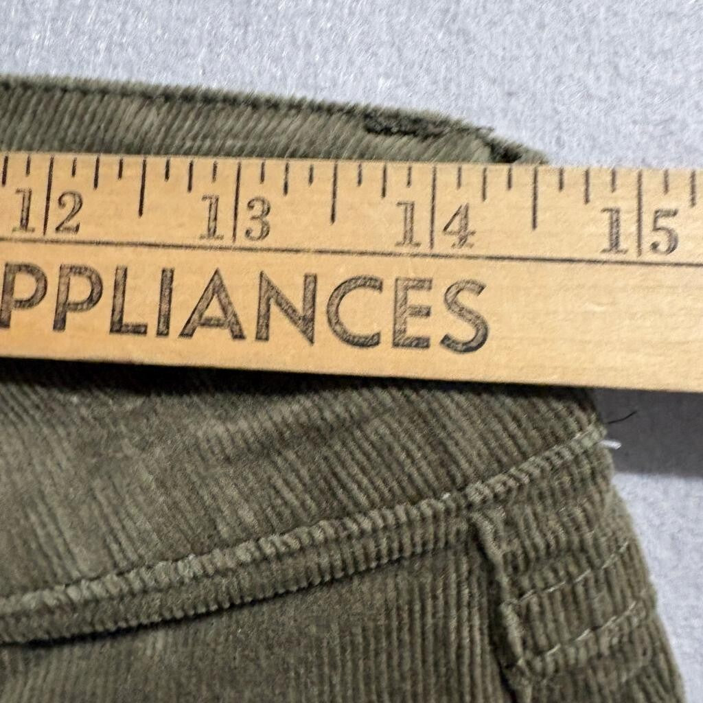 d.jeans Womens Corduroy Pants Size 6 Olive Green Cotton Blend Stretch Straight