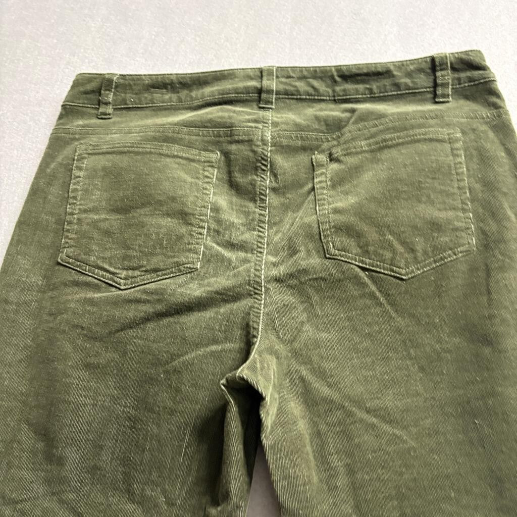Jones New York Sport Corduroy Pants Womens 10 Green Stretch Straight Leg Casual