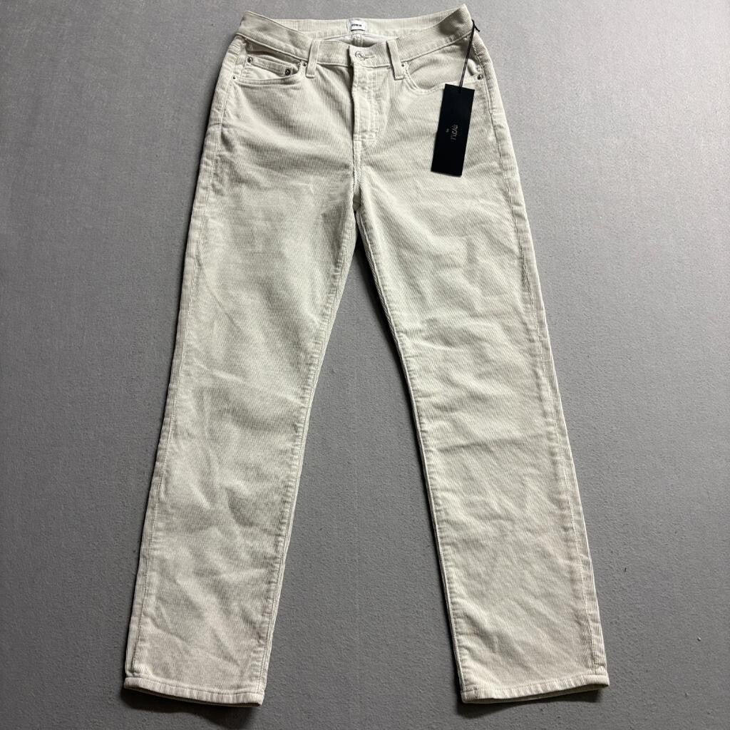 Edwin Bree Corduroy Pants Womens 28 Glacier Gray White Organic Cotton Stretch