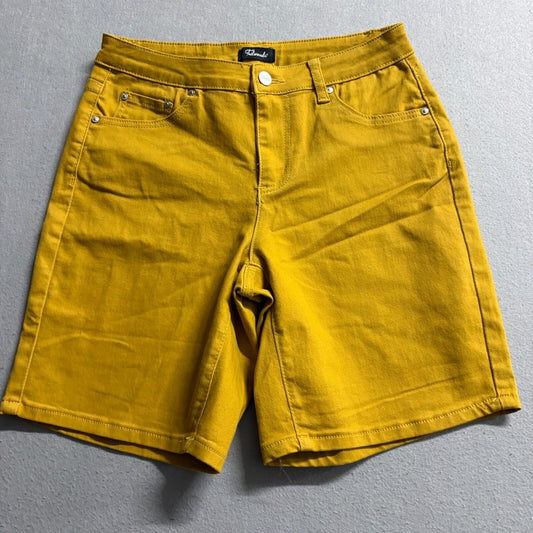 Tailormade Womens Bermuda Shorts Size 6 Mustard Yellow Stretch Denim Bermuda