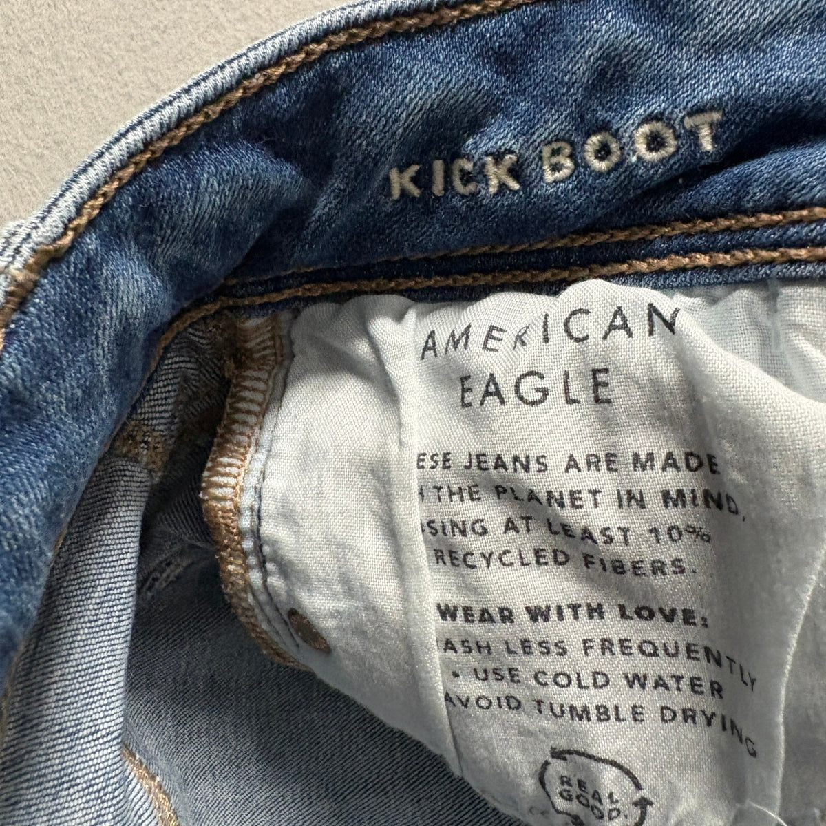 American Eagle Kick Boot Jeans Womens 000 Regular Next Level Stretch Blue Denim