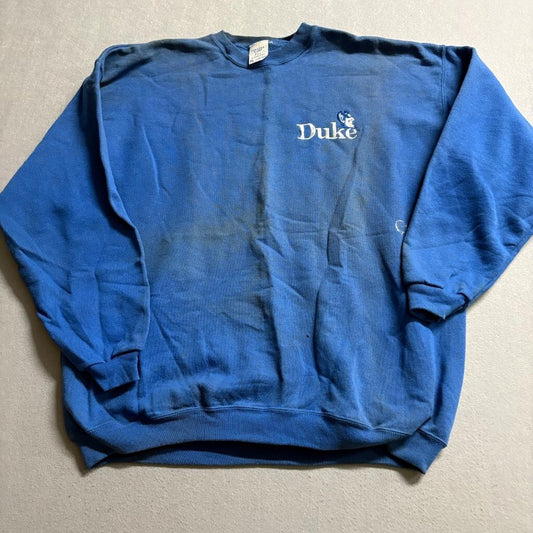 Vintage Duke Blue Devils Sweatshirt Mens XL Blue College Ware USA Crewneck NCAA